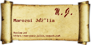 Marozsi Júlia névjegykártya