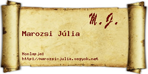 Marozsi Júlia névjegykártya